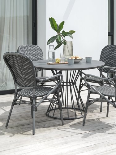 Fagernes Table Saksborg Chaises Gris Jysk