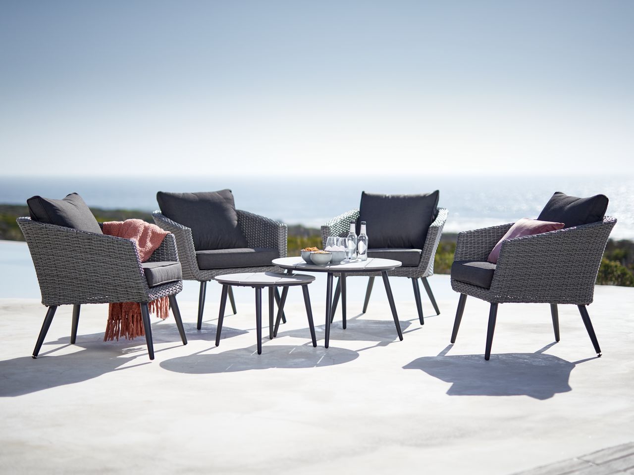 Loungeset VEBBESTRUP 4persoons grijs JYSK