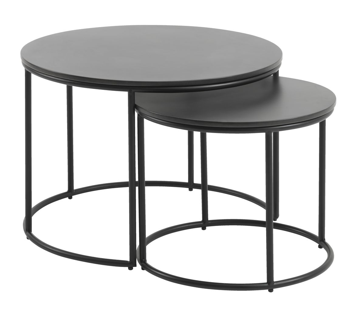 Tables gigognes MOELV Ø65/48 gris JYSK