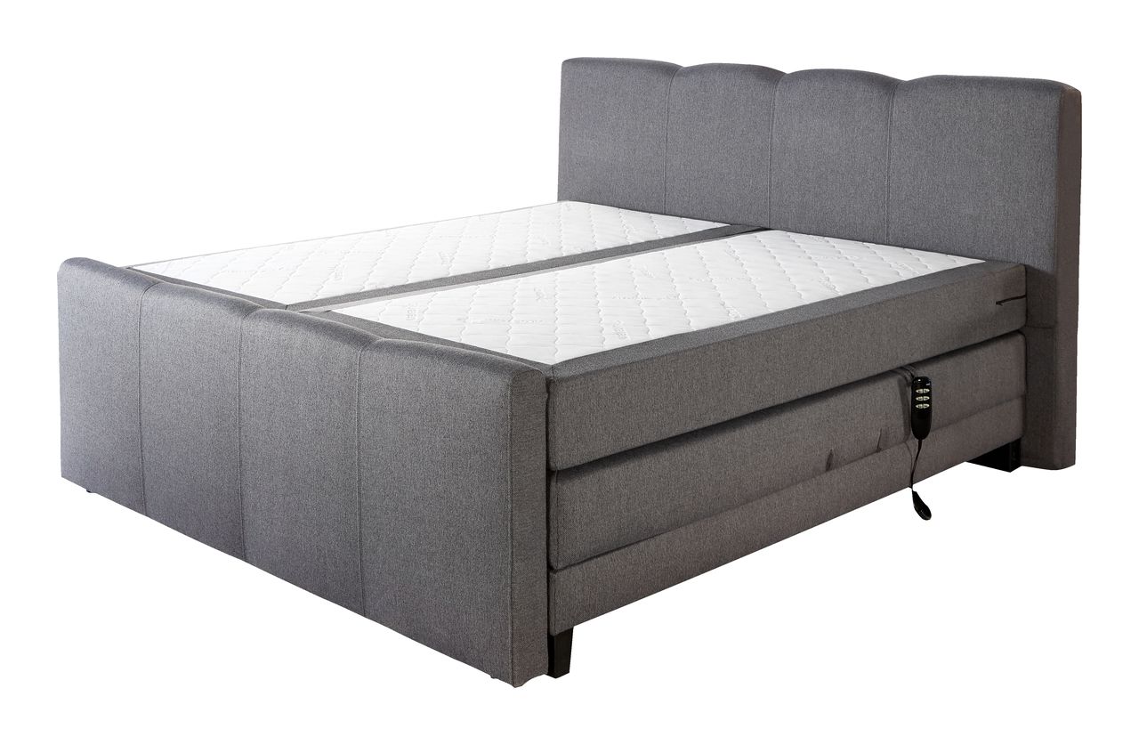 Letto Boxspring con materasso e topper incluso Meril 160x220cm Tessuto Beige