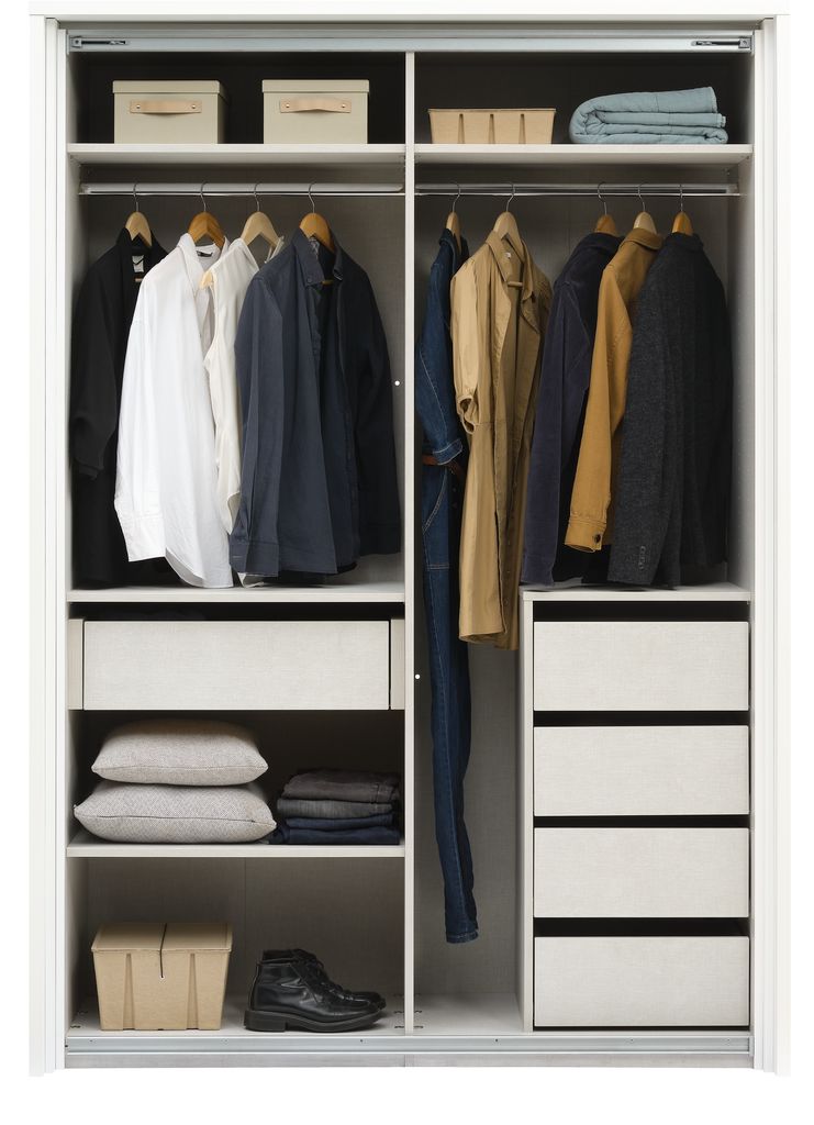 SALTOV 150 wardrobe w/frame+acc. white JYSK