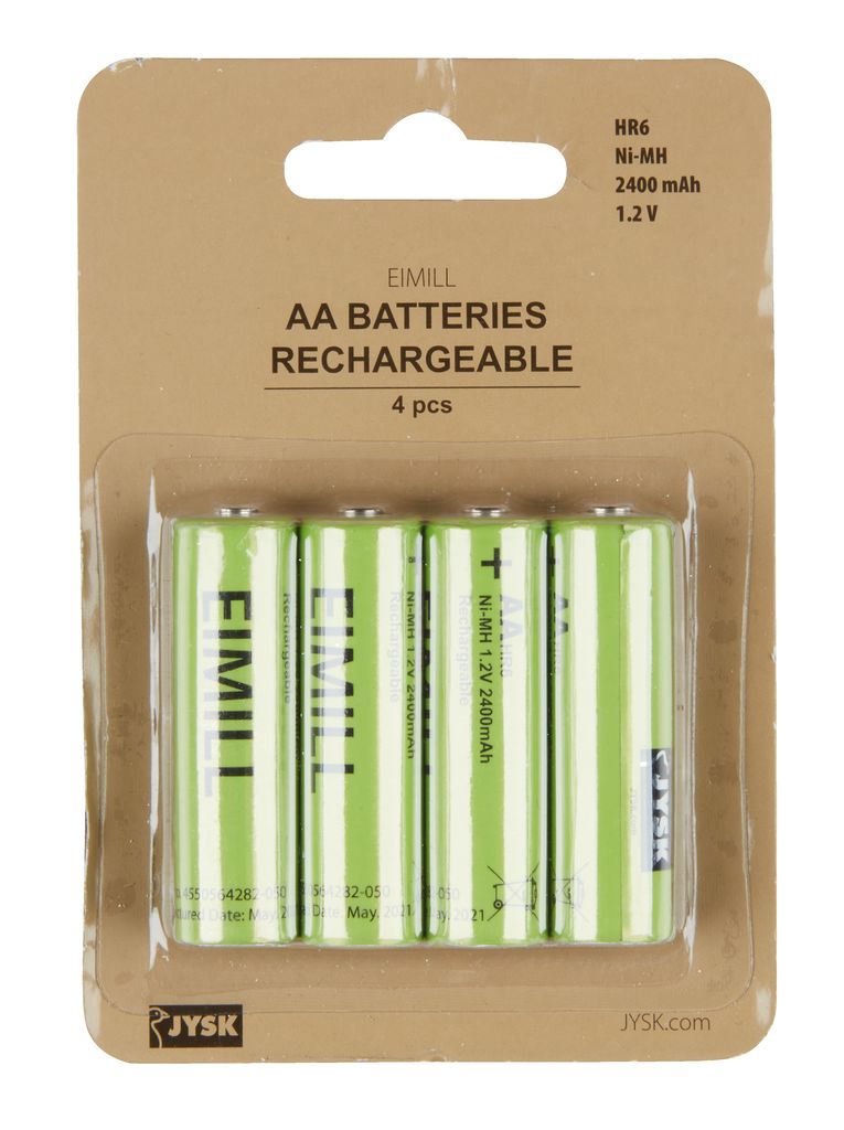 i går Springe galleri Batterier EIMILL genopladelig AA 4stk/pk | JYSK