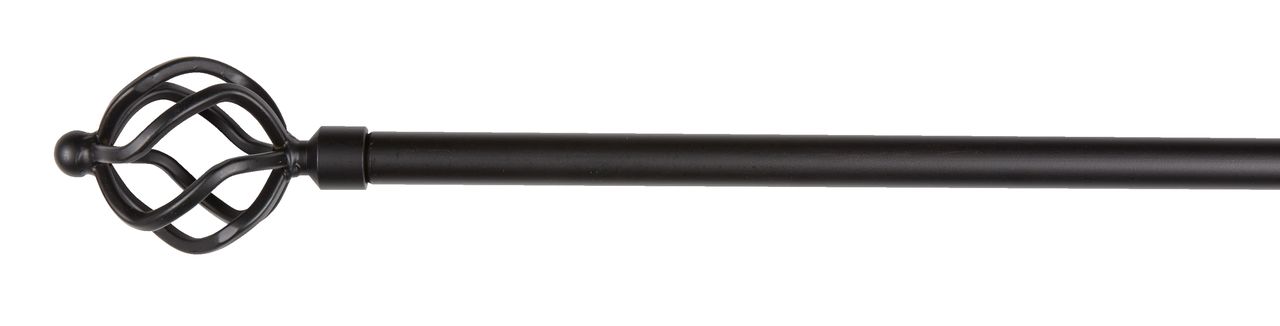 Gardinstang CLASSIC 19mm 90-160cm sort JYSK