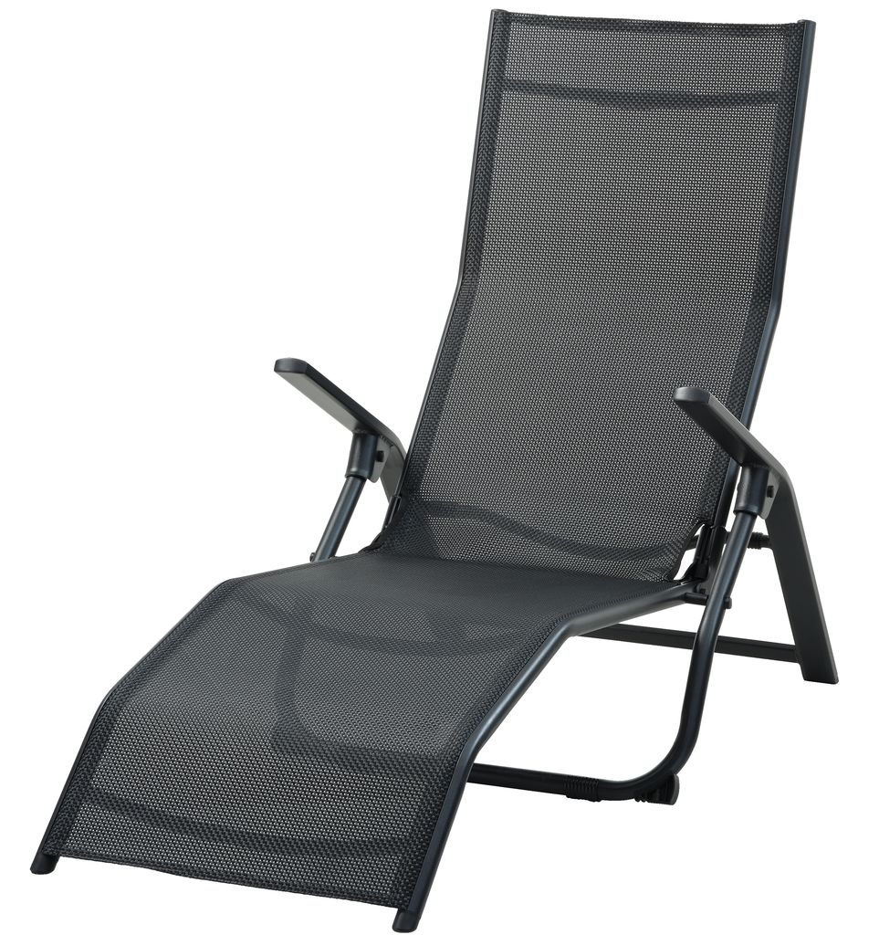 Deck chair LOMMA W63xL130 black JYSK