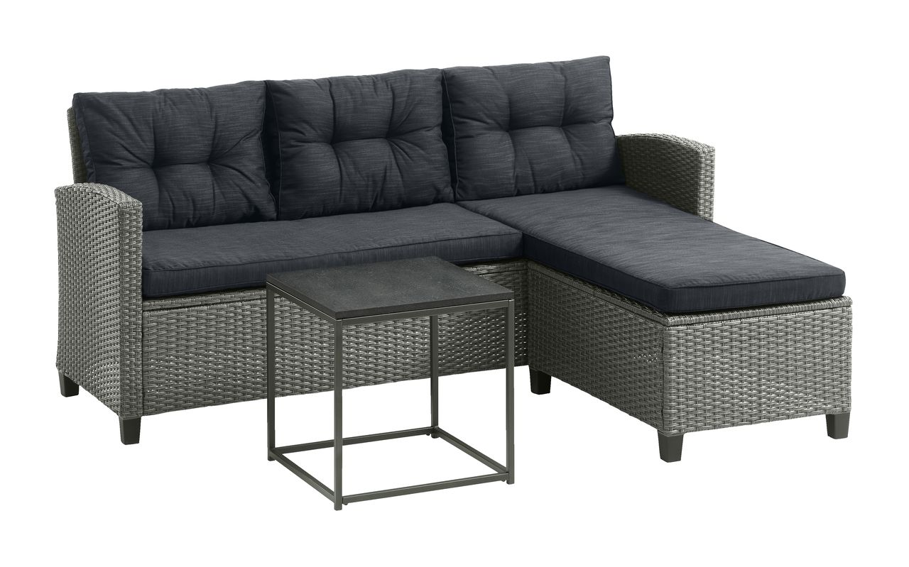 Sofa MORA szezlong 3-miejsc. szary