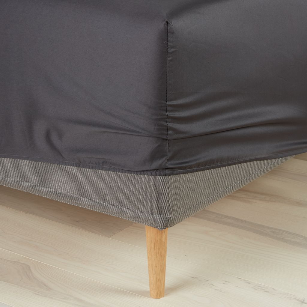 Sateen Fitted sheet TINE Double grey JYSK