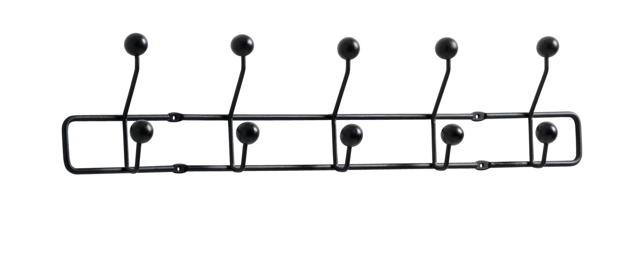 Coat rack GREVINGE 5+5 hooks black JYSK