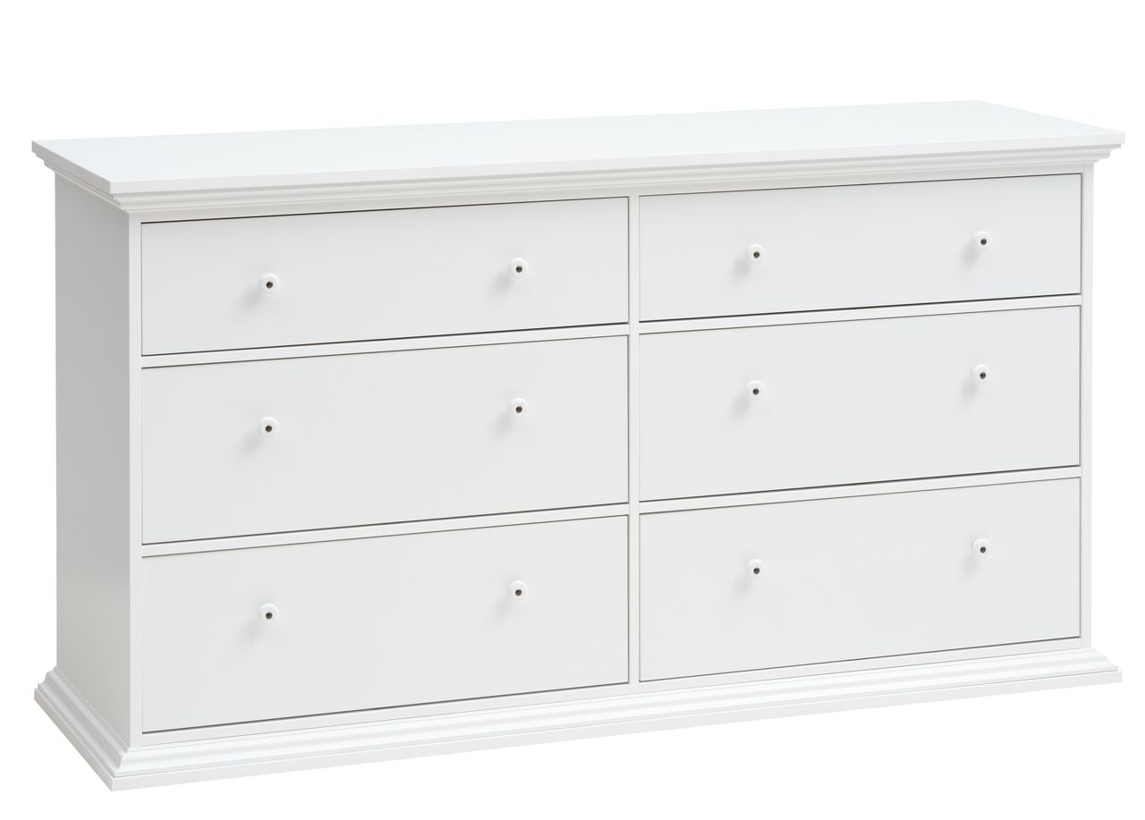 3+3 drawer chest white JYSK