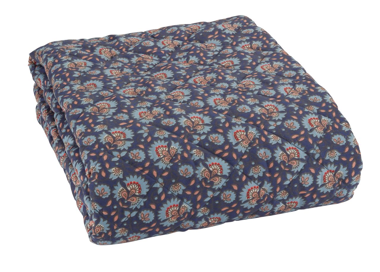 Quilted blanket KROKUS 140x200 blue JYSK