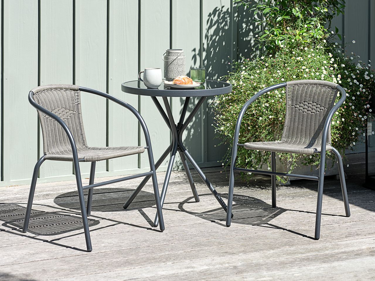 RADSTRUP D60 table + 2 GRENAA chair black | JYSK