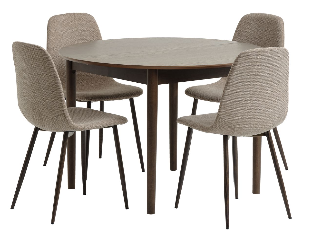 MARSTRAND D110 table dark oak + 4 JONSTRUP beige | JYSK