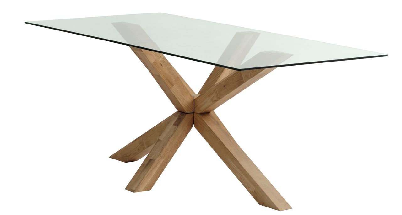 Dining table AGERBY 90x190 glass/oak JYSK