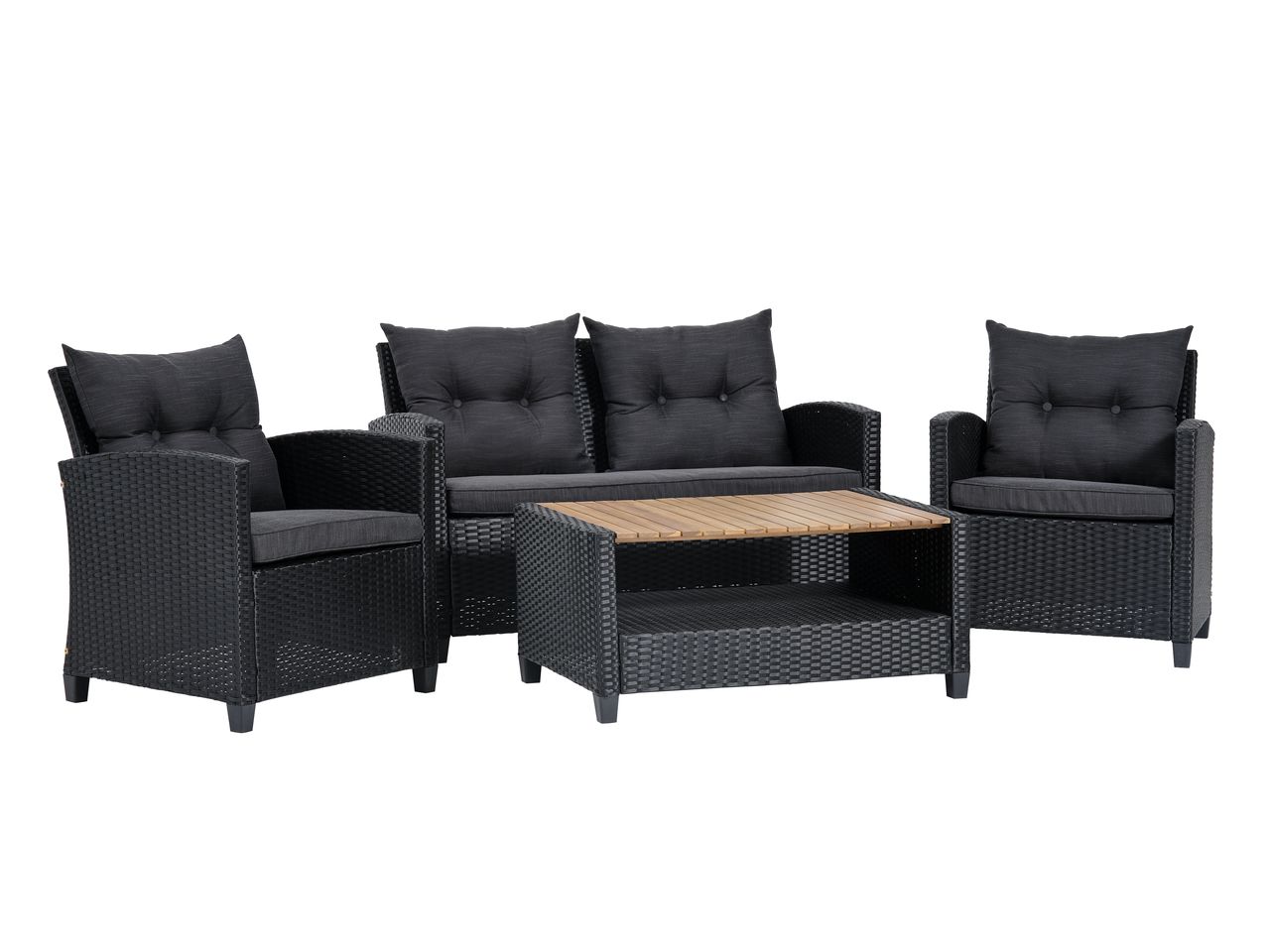 Set lounge VEN 4 posti nero JYSK