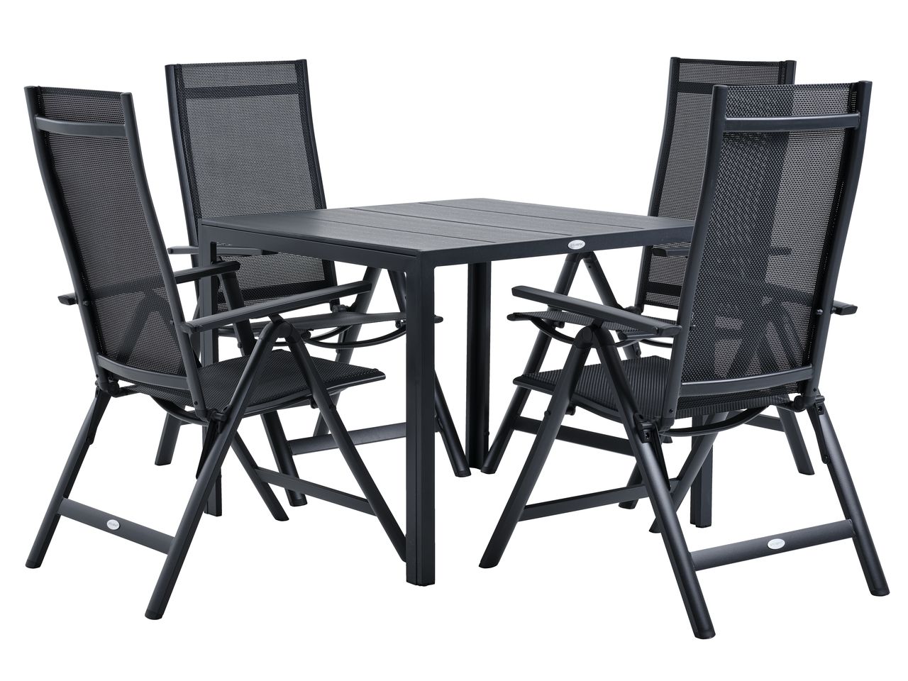 MADERUP L90 Tisch + 4 LOMMA Stuhl schwarz JYSK
