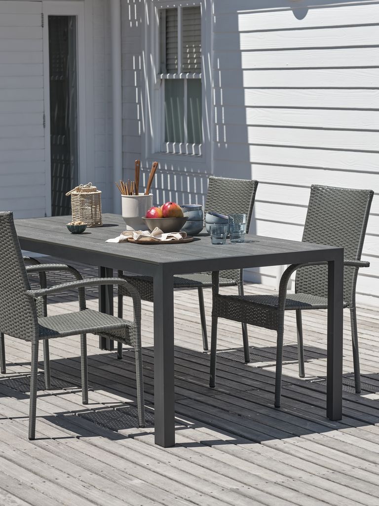 PINDSTRUP L205 table + 4 GUDHJEM chair grey JYSK