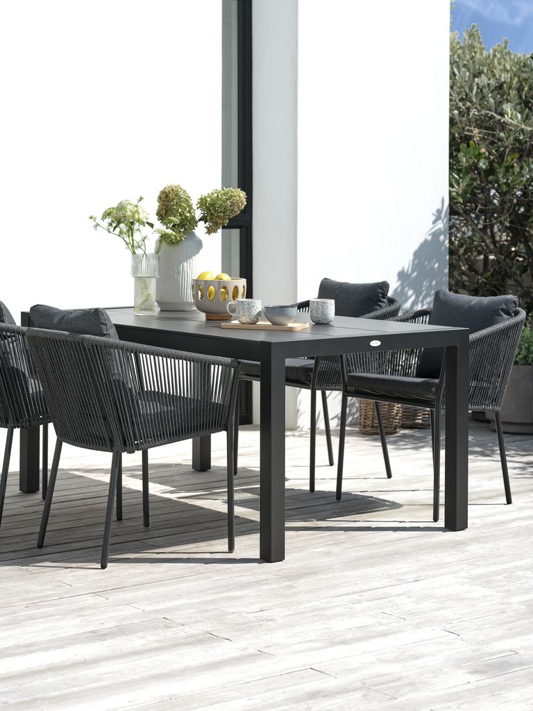 HAGEN L160 table + 4 BRAVA chaises gris JYSK
