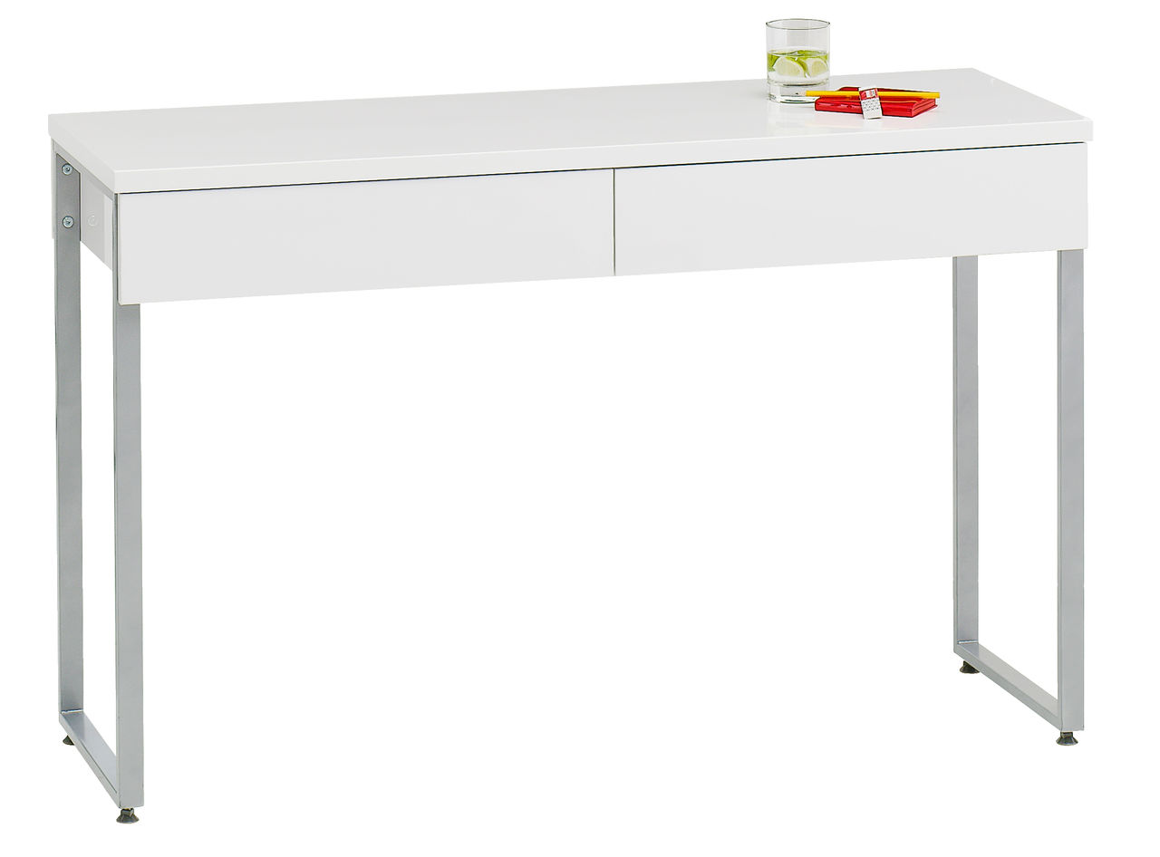 Schreibtisch STEGE 40x120 weiß hochgl. JYSK