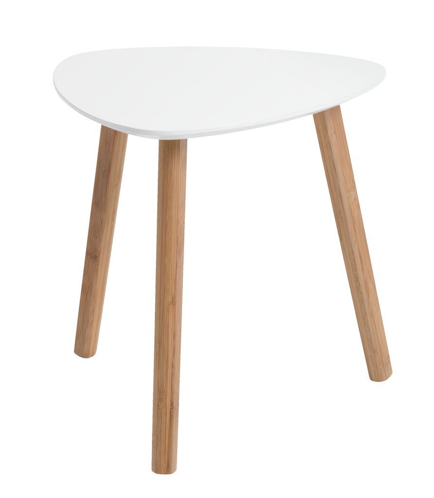 End table TAPS 40x40 white/bamboo | JYSK