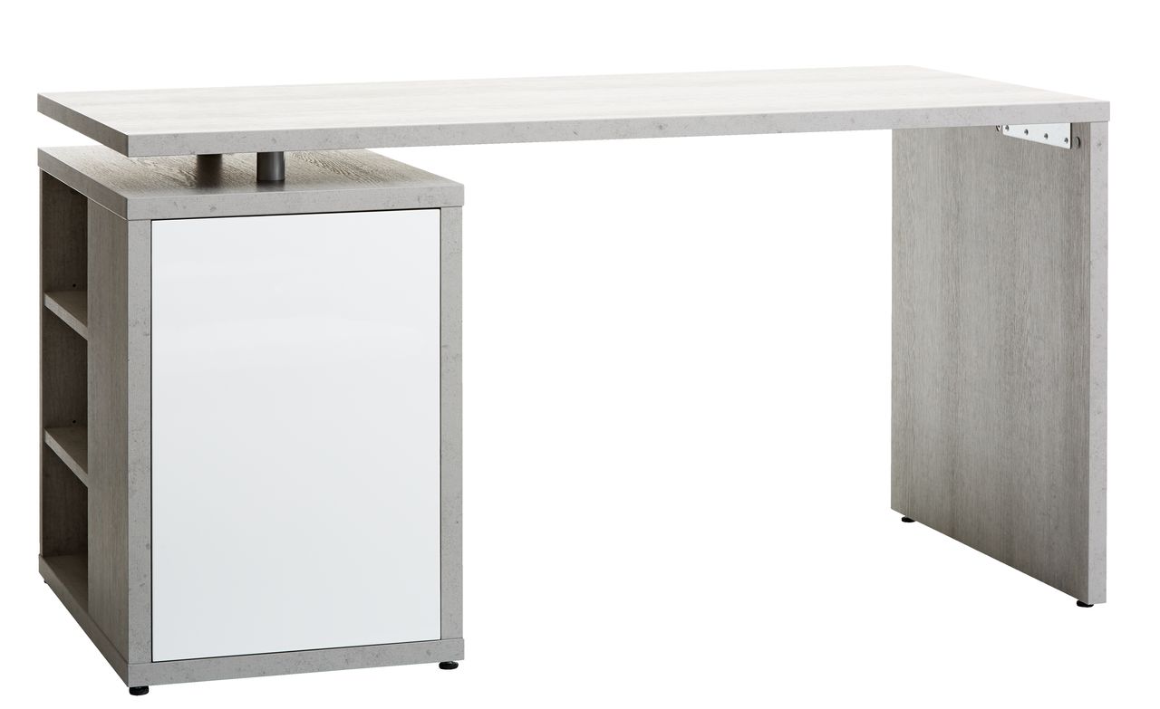 Verhuizer Vertrouwelijk Verhoogd Bureau ULLITS 69x140 beton/wit hoogglans | JYSK