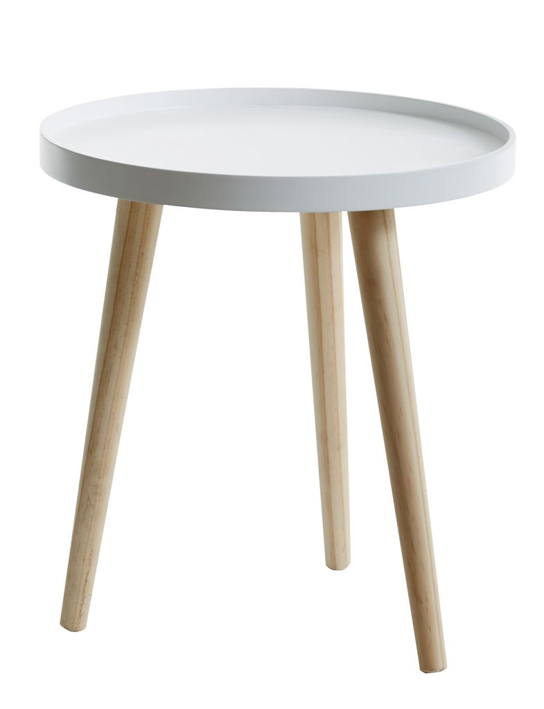 Tray table BAKKEBJERG D40 white/natural JYSK