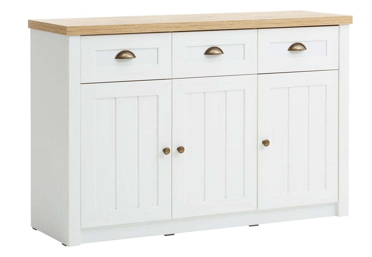 Credenza MARKSKEL 3 ante bianco/rovere JYSK