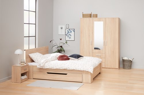 Bed frame HALD Euro Double light oak