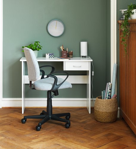 Kancelářská židle RUNGSTED šedý potah/černá