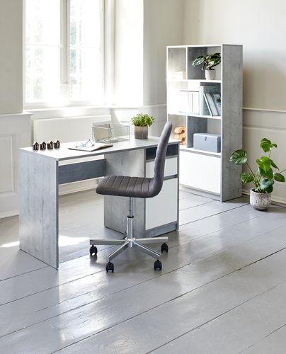 Chaise de bureau ABILDHOLT gris foncé/chrome