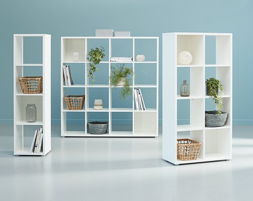 Room divider HALDAGER 16 shelves white