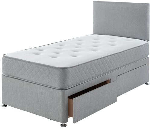 Divan base BASIC D5 2 Drawer Single Grey-36