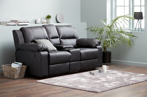 Sofa BATUM 2-Sitzer Kippfunktion schwarz