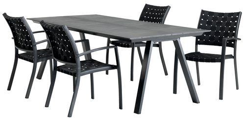 Gartentisch FAUSING 100x220 schwarz JYSK