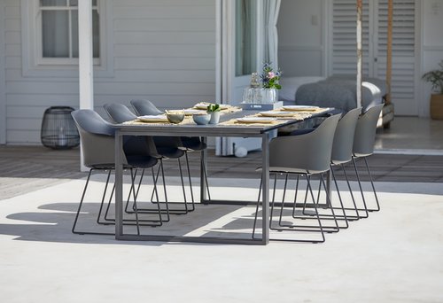 KOPERVIK L215 table grey + 4 SANDVED chair black