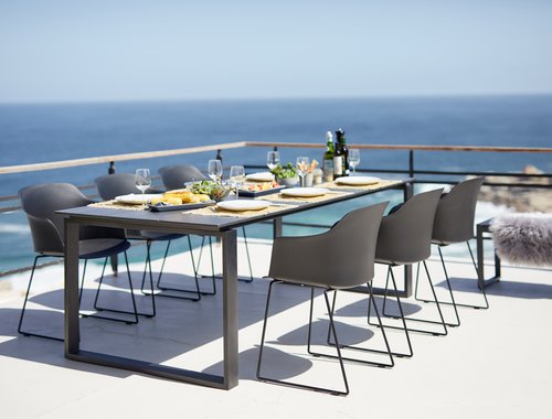 KOPERVIK L215 table grey + 4 SANDVED chair black