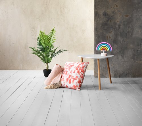 Mesa apoio TAPS 55x55 branco/bambu