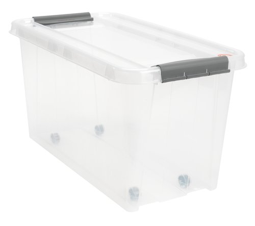 Aufbewahrungsbox PROBOX 70L m/Deckel transparent JYSK