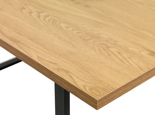 Blagovaonski stol AABENRAA 90x160 hrast/crna