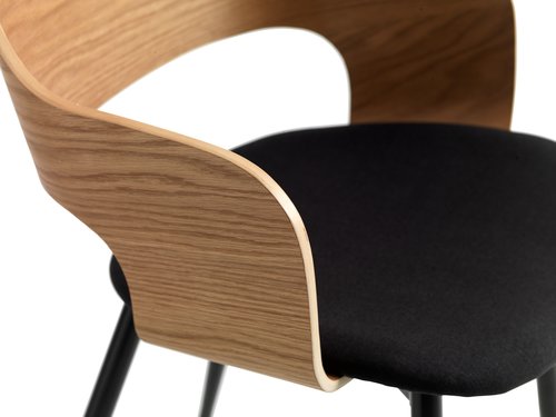 Dining chair HVIDOVRE oak/black fabric