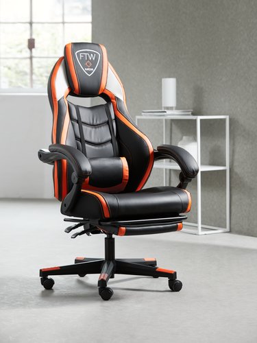 Krzesło gamingowe GAMBORG czarny/pomarańczowy
