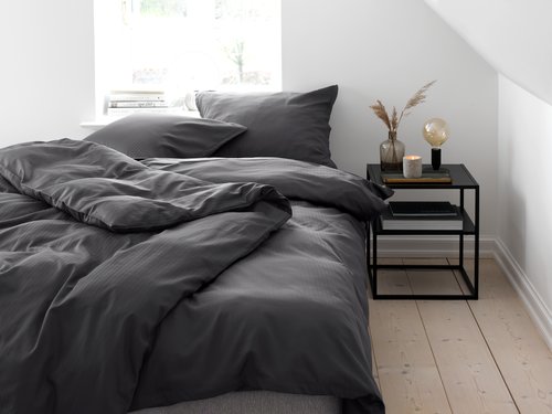 Sateen duvet cover set INGEBORG DBL grey