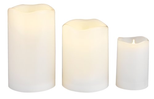 LED pillar candle SOREN D8xH10cm white