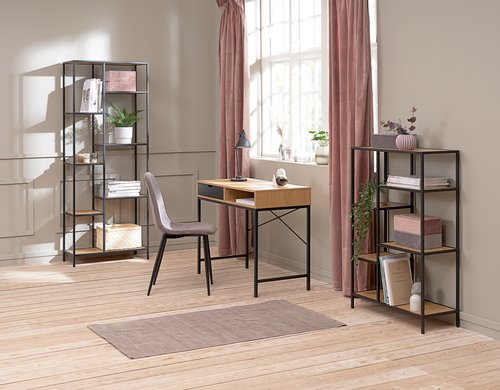 Schreibtisch TRAPPEDAL 48x95 eiche/schwarz JYSK