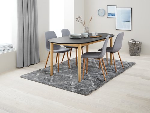 Mesa de comedor EGENS 90x190/270 negro