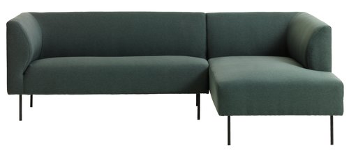 Καναπές με σεζλόνγκ KARE δεξ. σκούρο πράσινο