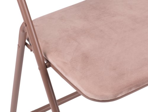 Krzesło składane VIG aksamit różowy