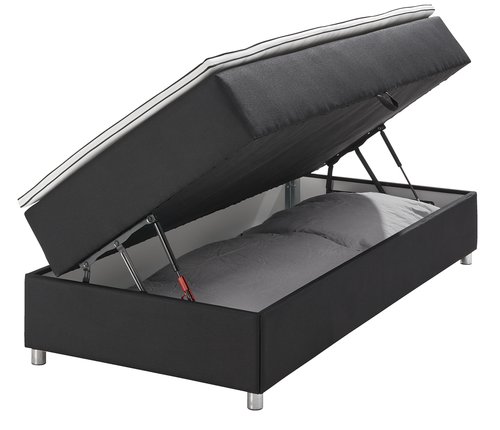 Boxspring posteľ 90x200 PLUS C40 s úlož. pr. Čierna-07