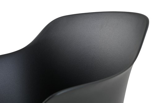 Mesa KOPERVIK L215 gris + 4 sillas SANDVED negro