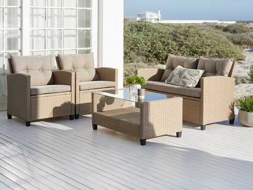 Lounge-Set MORA 4 Personen natur