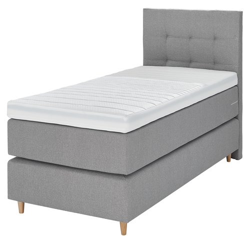 Sänggavel 90x125 H50 STITCHED grå-31