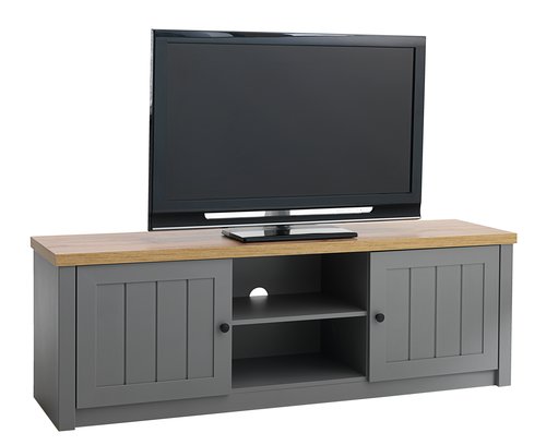 TV bench MARKSKEL grey/oak